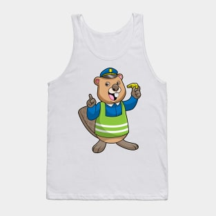 Beaver as Police officer with Whistle Tank Top